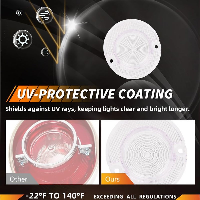 MOTRUM Tail Light Lens Compatible with Chevy Impala 1964, [DOT] [IP67 Waterproof] Tail Lamp Lens (Left + Right), Replace OEM #MO-3237, 6 PCS, Clear Lens - Image 2